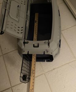 Amazon Basics - 2-Door Top-Load Hard-Sided Dogs, Cats Pet Travel Carrier, Gray & Blue, 22.8"L x 15.0"W x 13.0"H Two-Door Top-Load 63 71AGh UjG5L 1