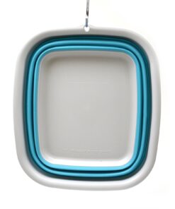 SAMMART 9.45L (2.5 Gallon) Collapsible Tub - Foldable Dish Tub - Portable Washing Basin - Space Saving Plastic Washtub (Bright Blue, M) Bright Blue Medium 16 71AHCVe77zL