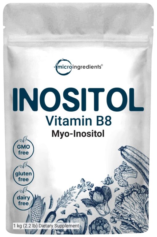 Pure Inositol Powder, Myo-Inositol B8 Powder, 1KG (2.2 Pounds), Strongly Supports Liver Health & Antioxidant, Super Inositol for Hair and Inositol for Sleep, Non-GMO and Vegan Friendly 2.2 Pound (Pack of 1)