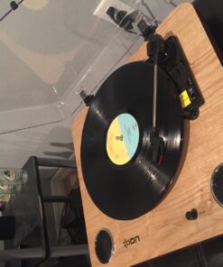 ION Audio Max LP – Vinyl Record Player / Turntable with Built In Speakers, USB Output for Conversion and Three Playback Speeds – Natural Wood Finish Max LP with Speakers Record Player only 52 71ALu5qgAcL