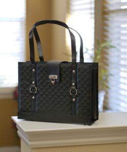 Texture Faux Leather File Organizer Tote -(Black) Black 12 71AM 4bpsQL