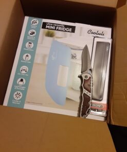 Cooluli Mini Fridge for Bedroom - Car, Office Desk & Dorm Room - Portable 4L/6 Can Electric Plug In Cooler & Warmer for Food, Drinks, Skincare Beauty & Makeup - 12v AC/DC & Exclusive USB Option, Blue 58 71ANV66QVcL