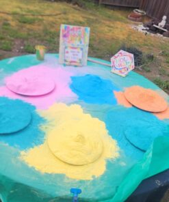 Color Blaze Holi Colored Powder - 5 lbs of Each Color - Pink, Orange, Yellow, Teal, Blue - For Toss, Rangoli, Fun Run, War, Party & Festival - Pack of 5 Bags - 25 Pounds in Bulk 34 71AOzy7SMSL