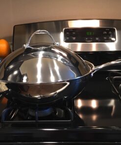 Cooks Standard Wok Multi-Ply Clad Stir Fry Pan, 13" with High Dome lid, Silver 72 71APTjm8 L