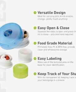 humangear GoTubb | Hard Container | Easy Open | Food-Safe Material, Clear/Green/Blue, Medium Medium (3-pack) 16 71APYNIG22L
