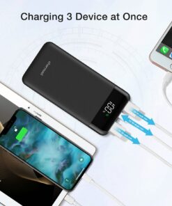 Charmast Portable Charger, USB C Battery Pack, 3A Fast Charging 10400mAh Power Bank LED Display, Slim Portable Phone Battery Charger for iPhone 13 12 11 X 8 7 Samsung S21 S20 Google LG OnePlus iPad Black 31 71AQFUxBYYL