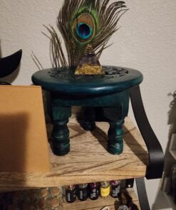 New Age Imports Round Tree of Life Altar Table, Rustic Green, Magenta 21 71AQiA6HoyL