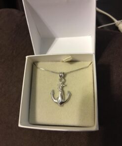 Honolulu Jewelry Company Sterling Silver Ship Anchor and Rope Nautical Necklace Pendant with 18" Box Chain 20 71AQrT8JZ1L