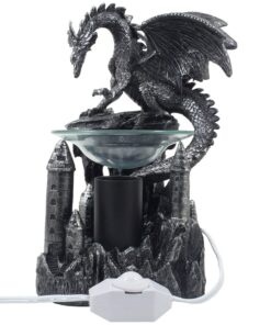 Mythical Winged Dragon Guarding Castle Electric Oil Warmer or Wax Tart Burner for Decorative Medieval & Gothic Decor Statues and Figurines As Aromatherapy Essential Scented Oil Gifts for Dragon Lovers 19 71AT9UKe pL