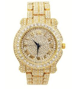 Charles Raymond Bling-ed Out Silver Round Luxury Mens Watch w/Bling-ed Out Bracelet - L0504B gold 17 71AV5VrLzoL