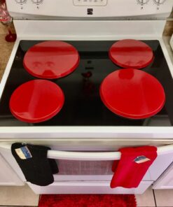 Reston Lloyd Electric Stove Burner Covers, Set of 4, Red 28 71AVJrrt3L