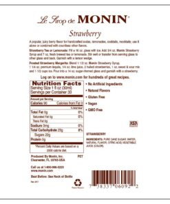 Monin - Strawberry Syrup, Mild and Sweet, Great for Cocktails and Teas, Gluten-Free, Non-GMO (1 Liter) fruit-punch 33.8 Fl Oz (Pack of 1) 22 71AWsC7gaeL
