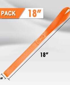 Alternative view of Cartman 6 Pack 1"x18" Soft Loop Motorcycle Tie Down Straps 3600lbs Load Capacity Tie-Down Loops for Secure Trailering of Bikes, ATV, Lawn Equipment, Orange 6pk Orange