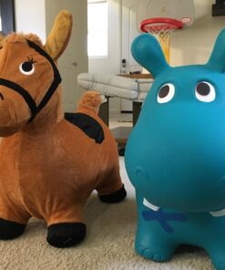 iPlay, iLearn Bouncy Pals Brown Hopping Horse, Toddler Plush Animal Hopper Toy, Kids Inflatable Ride on Bouncer W/Pump, Indoor Outdoor Jumper, Birthday Gifts for 18 24 Months 2 3 Year Old Boys Girls Brown Hopper Horse 36 71AYHB559L