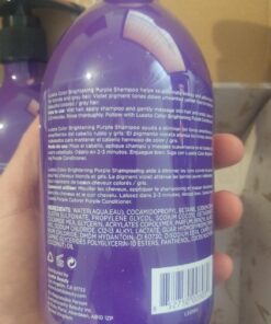 Luseta Purple Shampoo and Conditioner Set for Blonde, Gray - Color Treated Hair - Sulfate Free Paraben Free - Infused with Cocos Nucifera Oil for Curly and Damaged Hair - 2x16.9oz 16.9 Fl Oz (Pack of 2) 51 71AYjX6RKeL