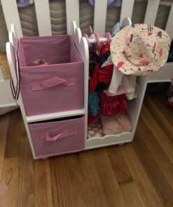 Emily Rose Doll Furniture | USA Business | 18 Inch Doll Clothes Closet Accessory - Wooden Doll Accessories Toy Playsets | 5 Free Wooden 18" Doll Hangers and 2 Large Storage Bins - Butterfly 31 71AZXOiokeL