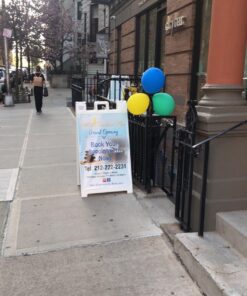 Plasticade Signicade Portable Storable Folding Heavy Duty Plastic A Frame Double Sided Sidewalk Sign with Locking Hinges, White 1 Pack 27 71AZYBMsJ3L