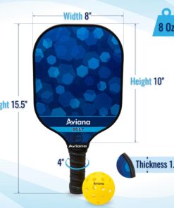 Pro Aviana Pickleball Paddle Set of 2 Durable Graphite Surface USAPA Approved Honeycomb Core Paddles with 4 Outdoor Balls 21 71AZg7OkThL