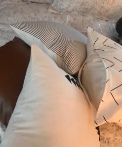 Woven Nook - Modern & Luxurious 18" x 18" Decorative Leather Throw Pillow Covers - Durable Quality & Machine Washable - 100% Polyester Faux Leather - Amaro Design - 4 Pack 18 x 18-Inch Amaro - Black, White, Tan, Grey, Brown, Neutral 38 71AZtWKaejL 3