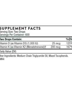 Thorne Vitamin D + K2 Liquid with a metered Dispenser - Vitamins D3 and K2 to Support Healthy Bones and Muscles* - 1 Fl Oz (30 ml) - 600 Servings 11 71Aa7sYpsL