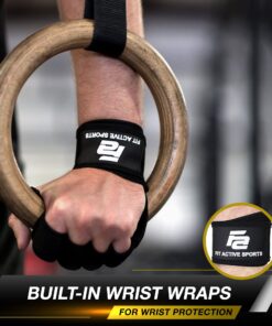 Fit Active Sports New Ventilated Weight Lifting Workout Gloves with Built-in Wrist Wraps for Men and Women - Great for Gym Fitness, Cross Training, Hand Support & Weightlifting. Large 30 71AapoGBT L