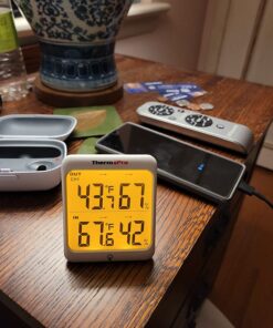 ThermoPro TP63B Indoor Outdoor Thermometer Wireless Hygrometer, 500FT Inside Outside Thermometer, Remote Temperature Monitor with Cold-Resistant Sensor, Outdoor Thermometers for Patio Home Greenhouse 43 71AbUpZBqRL