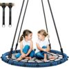 Trekassy 750 lb Spider Web Saucer Swing 40 inch for Tree Kids with Steel Frame and 2 Hanging Straps Blue 17 71AbiTwfdL