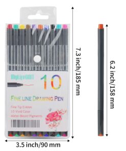 MyLifeUNIT Fineliner Color Pen Set, 0.4mm Colored Fine Liner Sketch Drawing Pen, Pack of 10 Assorted Colors 26 71AcF6rKOgL