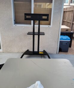 Mount Factory Rolling TV Cart Mobile TV Stand for 40-65 inch Flat Screen, LED, LCD, OLED, Plasma, Curved TV's - Universal Mount with Wheels 34 71AcXWJzEtL