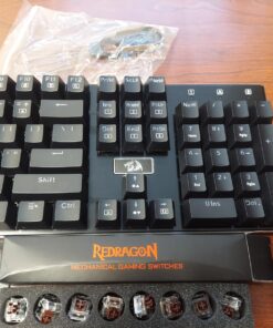 Redragon K556 RGB LED Backlit Wired Mechanical Gaming Keyboard, 104 Keys Hot-Swap Mechanical Keyboard w/Aluminum Base, Upgraded Socket and Noise Absorbing Foams, Soft Tactile Brown Switch K556 Wired 40 71AclDYuAmL