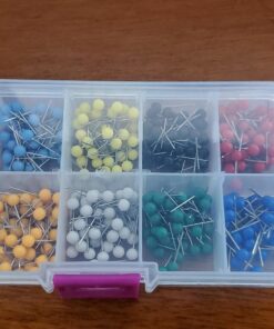 500 Pieces Map Push Pins Map Tacks Plastic Round Head Tacks with Steel Points, 1/8 Inch, 10 Colors 1/ 8 Inch 20 71AcvFtiZzL