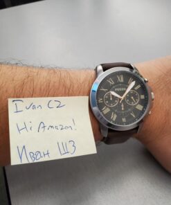 Fossil Grant Men's Watch with Chronograph Display and Genuine Leather or Stainless Steel Band Brown 42 71AcxcTGpXL