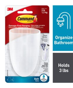 Alternative view of Command Bath Razor Holder, Clear Frosted, 1-Holder, 1- Water-Resistant Strip, Organize Damage-Free