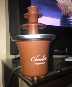 Nostalgia 8-Ounce Chocolate Fondue Fountain, Half-Pound Capacity, Easy to Assemble 3 Tiers, Perfect for Nacho Cheese, BBQ Sauce, Ranch, Liqueurs, 0.5 Pound, Brown 22 71AfXlBGQL