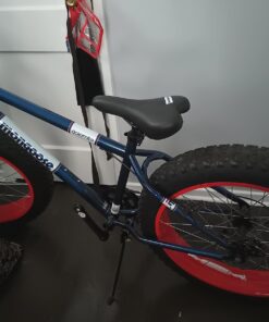 Mongoose Dolomite Mens and Womens Fat Tire Mountain Bike, 26-Inch Wheels, 4-Inch Wide Knobby Tires, 7-Speed, Adult Steel Frame, Front and Rear Brakes Navy Blue 17-Inch/Medium 34 71AhpelMP4L