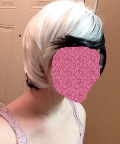 MapofBeauty Mixed Color Short Straight Cosplay Costume Wig (Black/White) 27 71AikpJMpL