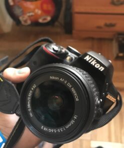 Nikon D3300 24.2 MP CMOS Digital SLR with Auto Focus-S DX Nikkor 18-55mm f/3.5-5.6G VR II Zoom Lens (Black) Black w/ 18-55mm Base 84 71AjMbFuH4L