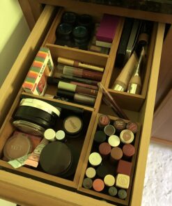 Seville Classics Bamboo Premium Organizer Storage Bins for Kitchen Silverware, Pantry, Closet, Office Desk, Pens, Utensils, Makeup, K Cup, Bamboo, Bin Set w/Dividers (5 Piece) Bin Set w/ Dividers (5 Piece) 34 71AjuhCqVmL