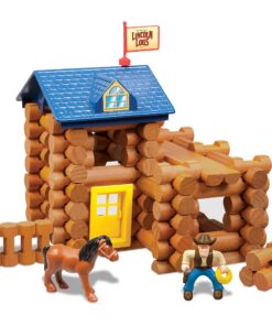 LINCOLN LOGS-Horseshoe Hill Station-83 Pieces-Real Wood Logs - Ages 3+ - Best Retro Building Gift Set for Boys/Girls – Creative Construction Engineering – Top Blocks Game Kit - Preschool Education Toy 20 71AkGCMGx5L