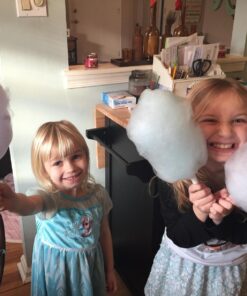 Nostalgia Vintage Hard and Sugar Free Countertop Original Cotton Candy Maker, Includes 2 Reusable Cones And Scoop – Pink, Main 35 71AmIHYrk3L