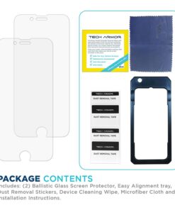Tech Armor Ballistic Glass Screen Protector Designed for Apple NEW iPhone SE 3 (2022), iPhone SE 2 (2020), iPhone 6, 6S, 7, 8 (4.7 Inch) 2 Pack Tempered Glass 28 71AmMYq9UNL