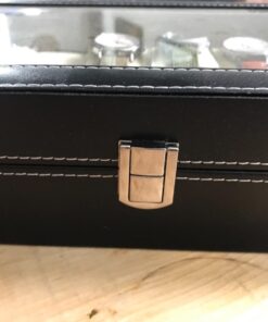 READAEER 12 Slot PU Leather Watch Box Display Case Jewelry Organizer with Glass Top 38 71AoKj2nD4L