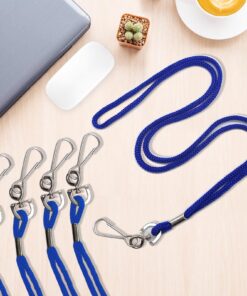 HOSL 100 Pack Badge Lanyards Office Lanyard ID Card Lanyards Business Card Lanyards Students Lanyards Employee Lanyards Round 36" With Swivel Hook (Blue) 100pack Blue 13 71AoO7XJmXL
