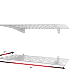 Hyloft 00967 45-Inch X 15-Inch Steel Wall Shelf Storage Rack for Garage, Low-Profile Brackets, Max Shelf Load 200 Pounds, Off White 20 71AocYNaGOL
