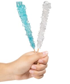 Candy Envy Light Blue and White Rock Candy Crystal Sticks - 24 Indiv. Wrapped - Cotton Candy & Original Sugar Flavored 24 count 21 71ApDnjO37L