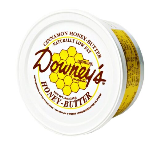 Downey's Cinnamon Honey Butter, All-natural spread to use as a marinade, or an excellent topping on croissants, ice cream, muffins and baked goods. 8 oz container (Pack of 2) 8 Ounce (Pack of 2)