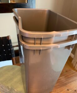 Rev-A-Shelf Double Pull Out Trash Can for Under Kitchen Cabinets 35 Qt 12 Gal Garbage Recyling Bin on Full Extension Slides, Silver, RV-18KD-17C S Metallic Silver 32 71Aq7vgFjLL