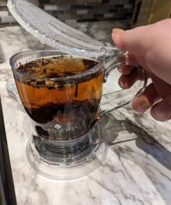 GROSCHE 17.7oz BPA-Free Tea Infuser Teapot with Drip-Free, Easy Clean Design 17.7 fl oz Clear 57 71AqShLn4hL