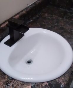 BWE Oil Rubbed Bronze Bathroom Faucet Modern Waterfall for Sink 1 Hole or 3 Hole Rustic Bath Vanity Faucets Single Handle Mixer Tap with Supply Lines 42 71AsWe0xrTL