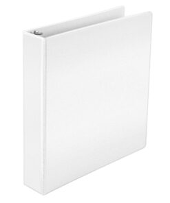 Amazon Basics 3 Ring Binder with 1.5 Inch D-Ring and Clear Overlay, White, 4-Pack 1.5-inch 27 71AuilAkFSS